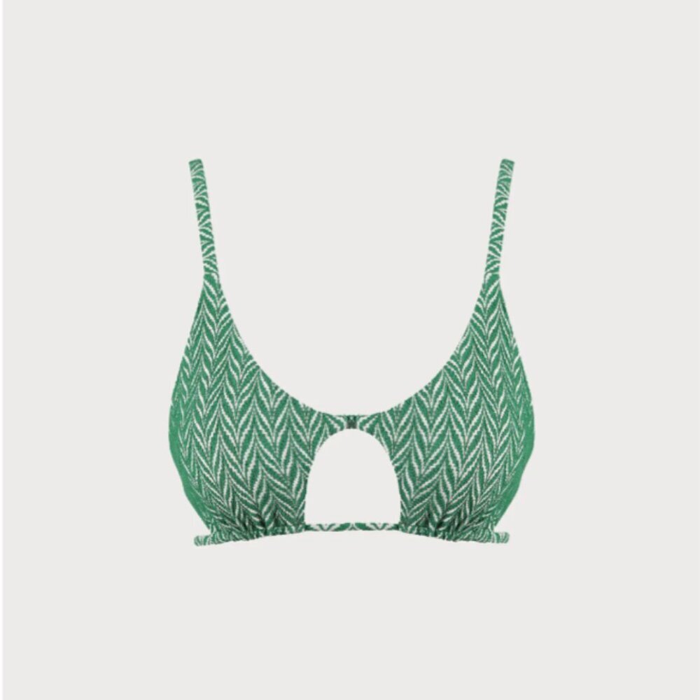 Chic Green Patterned Bikini Top - Picture 6 of 10